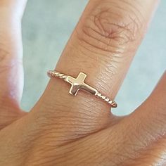 New 14k Solid Yellow Gold. Size 7 Comes In A Beautiful Jewelry Box Christian Rings Elevated Faith, Cross Ring Gold, 14k Rose Gold Stackable Jewelry For Gift, Stackable 14k Rose Gold Jewelry Gift, Stackable 14k Rose Gold Jewelry As A Gift, Silver 14k Rose Gold Ring As Gift, Silver-colored 14k Rose Gold Rings As Gift, 14k Rose Gold Rings With Polished Finish For Gift, 14k Rose Gold Ring With Polished Finish As Gift