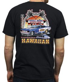 When you think of Hawaii, probably one of the last things you think of is race cars, but perhaps you should think twice about them. Roland "The Hawaiian" Leong is one of the legendary figures in racing, whose over 40 year career as a driver, owner and crew chief for funny cars and dragsters has made him one of the sport's greats. Eleven different drivers accounted for his 23 national event wins. In 2005, he was inducted into the International Drag Racing Hall of Fame and in 2006, he was Grand ma Black Racing Fan Merchandise T-shirt, Black Graphic Print Tops For Motorsport Events, Crew Chief, Hawaiian Punch, Funny Cars, Short Tank Top, Long Sleeve Tank Top, Sweatshirt Short Sleeve, Car Humor