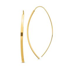 Chic and refined, these 14K gold curved threader earrings update your looks in an effortless way. Hollow 14K gold Each earring features a long and curved bar design on the front side 43.5 x 2.0mm Curved threader backs Curved Bar Design, Curved Bar, Threader Earrings, Bar Design, Bar, Gold, Design