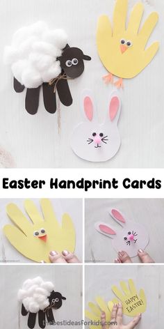 handprinted easter cards for kids to make