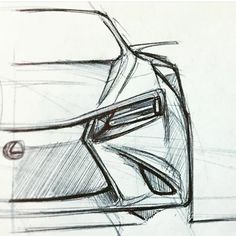 a drawing of the front end of a car