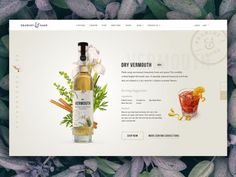 the website is designed to look like it has an image of a bottle of alcohol