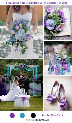 purple and blue wedding color palettes