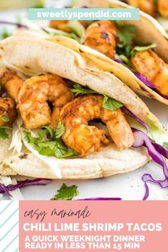 Cabbage and chili lime shrimp in corn tortillas topped with diced cilantro. Lime Shrimp Tacos, Happy Taco Tuesday, Shrimp Tacos Recipe, Happy Taco, Shrimp Marinade, Chili Lime Shrimp, Shrimp Taco, Chili Shrimp, Shrimp Taco Recipes