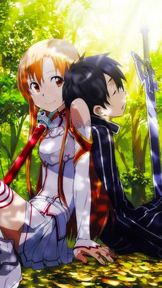 "Si logramos volver al mundo real, te encontraré otra vez. Y me enamoraré de ti otra vez."  Asuna a Kirito Sao Anime, Kirito Asuna, Ciel Phantomhive, Art Manga, Fanarts Anime, Awesome Anime, Light Novel, Anime Kawaii, Manga Girl