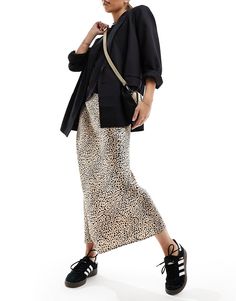 Skirts by Wednesday's Girl *insert heart-eyes emoji here​* Animal print High rise Regular fit Satin Skirt Outfit, City Break Outfit, Workwear Wardrobe, Midaxi Skirt, Girl Emoji, Eyes Emoji, Daily Fashion Inspiration