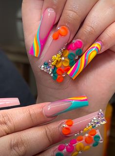 Trap Nails, Bali Nails, Nails Fire, Acrylic Nails Square, Acrylic Toe Nails, Sassy Nails, Spring Nail Designs