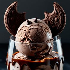 an ice cream sundae in a glass bowl