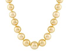 10-13MM GOLDEN CULTURED SOUTH SEA PEARL 14K YELLOW GOLD STRAND NECKLACE Gold Single Strand Necklace For Formal Occasions, Formal Gold Single Strand Necklace, Formal Yellow Jewelry With Round Beads, Classic Yellow Round Bead Jewelry, Classic Gold Necklaces With High Luster, Classic Gold Necklace With High Luster, Elegant Yellow Necklace With High Luster, Gold Pearl Necklace With Round Beads For Formal Occasions, Elegant Yellow Round Bead Necklaces