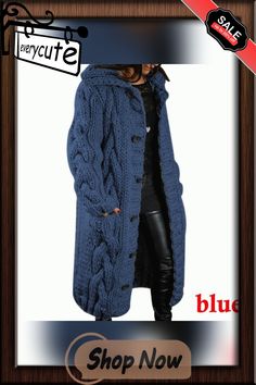 New Autumn Winter Women's Fashion Casual Pocket Knitted Long Sleeve Cardigan Coats Casual Streetwear Hooded Sweater Plus Size Sweater Plus Size, Sweater Plus, Knitted Long Sleeve, Sleeve Cardigan, Casual Coat, Casual Streetwear, Hooded Sweater, Cardigan Coat, Long Sleeve Cardigan