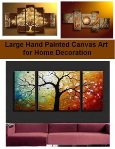 large hand painted canvas art for home decoration