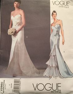 an image of a woman in a wedding dress on the cover of a sewing pattern