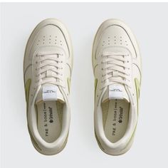 Brand New, Never Worn. Green Sneakers With Contrasting Heel Counter And Round Toe, Green Sneakers With Contrasting Heel Counter, Bone Shoes, Green Cream, Pistachio, Rag & Bone, Bones, Brand New, Cream