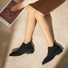 Ryan2.0 Water Repellent Chelsea Boot in Black | VIVAIA Comfy Heels, Shoe Last, Square Toe Boots, Chelsea Ankle Boots, On A Rainy Day, Pointed Heels, A Rainy Day, Classy Chic, Chelsea Boot