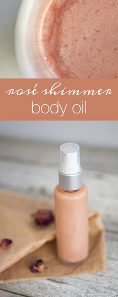 Rosé Shimmer Body Oil - Humblebee & Me Diy Body Lotion, Homemade Makeup, Cosmetica Natural, Massage Oils, Diy Skin Care Recipes