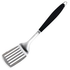 a spatula with a black handle on a white background