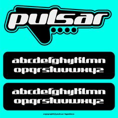 some type of font that is in different colors and sizes, with the words pulsar above it