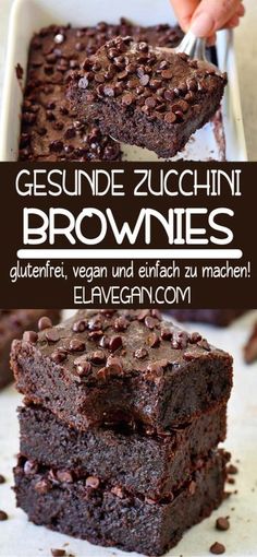 chocolate zucchini brownies stacked on top of each other