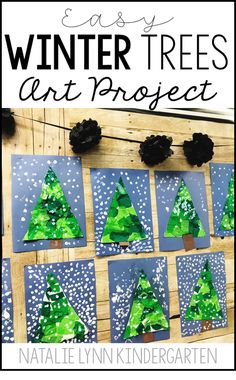 Winter Tree Crafts, Trees Craft, Natalie Lynn, Winter Crafts Preschool, Green Tissue Paper, December Crafts, Christmas Art Projects, Winter Art Projects, Preschool Christmas Crafts