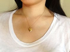 Small Gold Heart Locket Necklace also in Silver by JENNYandJUDE Dainty Everyday Locket Necklace, Gold Heart Locket Necklace, Gold Heart Locket, Gold Locket Necklace, Heart Locket Necklace, Gold Locket, Necklace Minimalist, Studio City, Heart Locket