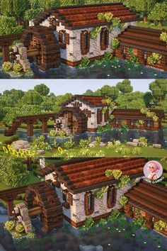 two different views of the same house in minecraft