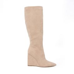 The YOKI women's over-the-knee faux suede wedge boot embodies the brand's dedication to chic and luxurious footwear. Crafted from high-quality faux suede, these boots offer a sumptuous texture and exceptional comfort. Featuring a rubber sole, closed pointed toe, and a faux suede-covered wedge heel that seamlessly matches the rest of the boot, they provide a sleek, elongating silhouette that exudes sophistication. Pair these boots with a short dress or skinny jeans for a bold, fashion-forward lo… Boots Dress, Boots Beige, Dress Boots, Suede Wedges, Dress And Heels, Bold Fashion, Over The Knee, Wedge Heels, Dress With Boots