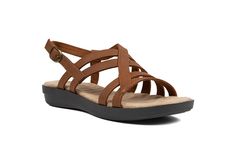 Women Easy Street Lobo Sling Tan Comfortable Sandals With Adjustable Strap, Casual Synthetic Slingback Sandals With Adjustable Straps, Slingback Wedge Sandals With Arch Support For Vacation, Comfortable Slingback Sandals With Adjustable Strap For Vacation, Comfortable Everyday Sandals For Spring, Casual Strappy Slingback Sandals With Adjustable Strap, Casual Wedge Sandals With Adjustable Slingback Straps, Comfortable Slingback Sandals With Adjustable Strap For Spring, Comfortable Vacation Slingback Sandals With Adjustable Straps