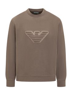 96% Cotton, 4% Elastane Luxury Men's Sweatshirt With Ribbed Collar, Luxury Men's Logo Sweater, Luxury Men's Loungewear Sweatshirt, Luxury Men's Sportswear Hoodie, Men's Luxury Logo Sweater, Luxury Casual Men's Sweatshirt, Luxury Men's Gray Sweatshirt, Luxury Men's Green Sweatshirt, Luxury Men's Relaxed Fit Sweatshirt