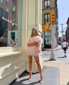 SGinstar Sophie Pale Pink Off Shoulder Feathers Mini Dress | Etsy Sophie Suchan, Feather Cocktail Dress, Feather Prom Dress, Dorothy Dandridge, Product Shots, Party Fits, Pink Life, Model Pose, Paris Mode