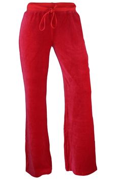 Red velour lounge pants Our womens velour jogging suits are made of 80% Cotton / 20% Polyester.Approx. 32" inseam.Made in California. Click Here for Womens Size Chart & Measurements Embellishing: Please choose either Embroidery or Rhinestones then fill in what you would like your hoodie to say. Then choose a font and a color. Note: You cannot combine Rhinestones and embroidery in a single area. The Extra Information box at the bottom is there if you have any special instructions. Click Here Red Sweatpants For Winter Loungewear, Stretch Velvet Pants For Loungewear, Fitted Velvet Lounge Pants, Stretch Velvet Lounge Pants, Red Relaxed Fit Sweatpants For Loungewear, Casual Velvet Loungewear Pants, Casual Velvet Pants For Loungewear, Casual Velvet Lounge Pants, Velvet Loungewear Bottoms