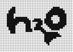 A pixel art template of the H 2 O program (show for Americans) logo, black on white. 2 Colour Tapestry Crochet, H2o Logo, Grid Patterns, Tapestry Crochet Patterns, Bracelets Diy, Art Films, Friendship Bracelets Diy, Needle Work, Tapestry Crochet