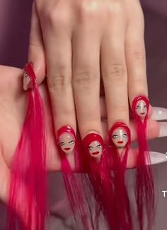 Horrible Nail Designs, Very Ugly Nails, Ugliest Nails Ever, Funny Nails Design Hilarious, Long Ugly Nails, Funny Acrylic Nails, Ugly Nails Acrylic, Worst Nails Ever, Ugly Acrylics