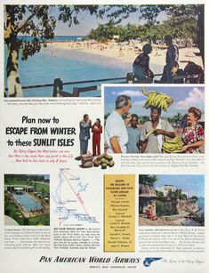 an advertisement for the ocean water company with people standing around and looking out at the beach