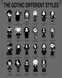 Different Types Of Goth, J Goth, Stil Rock, Types Of Goth, Goth Memes, Hippie Goth, Kei Visual, Goth Subculture