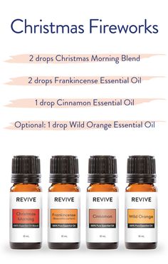 Revive Essential Oil, Christmas Essential Oil Blends, Christmas Fireworks, Essential Oil Combos, Candle Blends, Essential Oils Blends, Essential Oil Inhaler, Diffuser Oils, Roller Bottle Blends