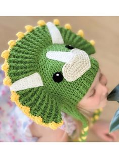 Zingy Dinosaur Hat Crochet Pattern Dinosaur Hat Crochet, Crochet Diagrams, Crochet Animal Hats, American Crochet, Dinosaur Hat, Hat Crochet Pattern, Crochet Dinosaur, Front Post Double Crochet, Crochet Shop