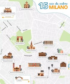 a map showing the locations of different buildings and streets in madrid, with text that reads 15