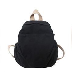 Summer New Solid Color Casual Women's Canvas Backpack Simple fashion sports student bag [23y 8m 22d] Solid Large Capacity Backpack For Students, Large Capacity Solid Color Backpack For Students, Casual Canvas Backpack With Large Capacity, Casual Canvas Backpack With Adjustable Strap, Black Softback Backpack For School, Trendy Canvas Backpack For Daily Use, Casual Solid Backpack For Students, Trendy Daily Use Canvas Backpack, School Backpack With Large Capacity