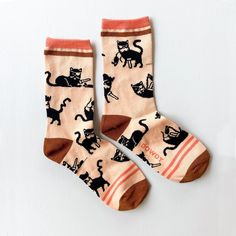 Your feet are ready for Dowdy socks! This handsome pair of finely woven foot comfiness was designed by, us featuring our Pirate Kitty illustration. Made of 80% cotton, and 20% polyester, nylon and spandex blend. One size fits most. Collect the whole set! All images © Dowdy Studio Kitty Illustration, Womens Casual, Casual Socks, Socks And Hosiery, Dallas Tx, Crew Socks, Hosiery, Dallas, Casual Women