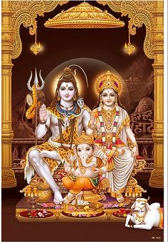 an image of the hindu god and his family