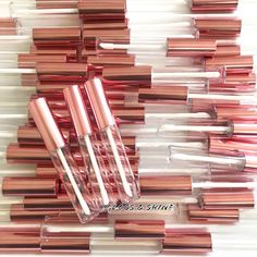 10% off any 2 items | 20% off any 5 items | 30% off any 10 items Economy Series Lipgloss Tubes | Metallic Pink Caps  Single Wall plastic tubes. Includes full set of tubes with tops and inner rings. 10 ML See pictures for dimensions High Quality, BPA Free  Shipping Via USPS First Class for quantities of 20.  Quantities of 50 and 100 ship priority mail, fully insured. No cancellations, all sales final.  No returns due to the personal nature of the product. Holographic Lips, Rose Gold Butterfly, Pink Lip Gloss, Pink Cap, Lip Gloss Tubes, Metallic Pink, Natural Cosmetics, Pink Lips, White Rose Gold