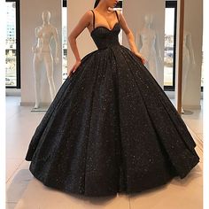 Silhouette:Ball Gown; Hemline / Train:Sweep / Brush Train; Closure:Zipper UP; Built-In Bra:Yes; Embellishment:Sequin; Fabric:Sequined; Sleeve Length:Sleeveless; Tips:Professional dry cleaner only,Colors may vary slightly due to different monitor settings; Boning:Yes; Style:Glittering,Sparkle; Occasion:Formal Evening,Engagement; Neckline:Sweetheart Neckline,Spaghetti Strap; Brand:Lightinthebox; Front page:Evening Dresses; Listing Date:06/25/2021; Bust:; Hips:; Hollow to Floor:; Waist: Prom Dresses Corset, Sequin Ball Gown, Black Ball Gown, Formal Ball Gown, Elegant Prom Dresses, Dresses Ball Gown, Formal Party Dress, Beauty Dress, Quince Dresses