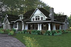 this is an artist's rendering of the cottage style house plans for small homes