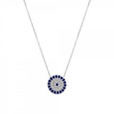 "Dainty with lots of sparkle evil eye necklace. .925 sterling silver Delicate evil eye necklace available in sterling silver. Lots of sparkly CZ diamonds and cz sapphires. Length 16\" plus 2\" more for extension Eye size 15mm x 10mm" Argentium Silver Jewelry, Necklace Evil Eye, Evil Eye Design, Eye Pendant, Argentium Silver, Evil Eye Pendant, Evil Eye Necklace, Eye Design, Cz Diamond