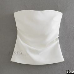 Fisdy - Seductive Off-Shoulder Bustier Top Bustier Top, Bandeau Top, Tube Top, Strapless Top, Bodice, Off Shoulder, Thing 1, White, Clothes