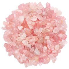 pink crystal beads on a white background