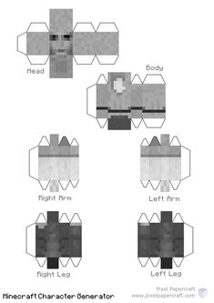 an image of papercrafting instructions for how to make a minecraft dog head