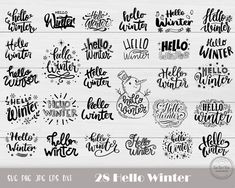 25 hello winter svt files in black and white