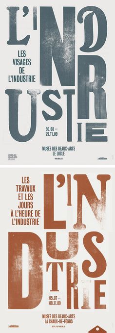 two different type of posters with the words lin dus rie written in black and white