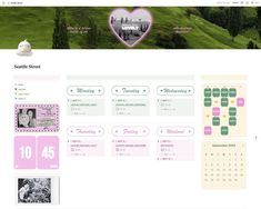 the homepage is designed to look like it has been created for someone's wedding